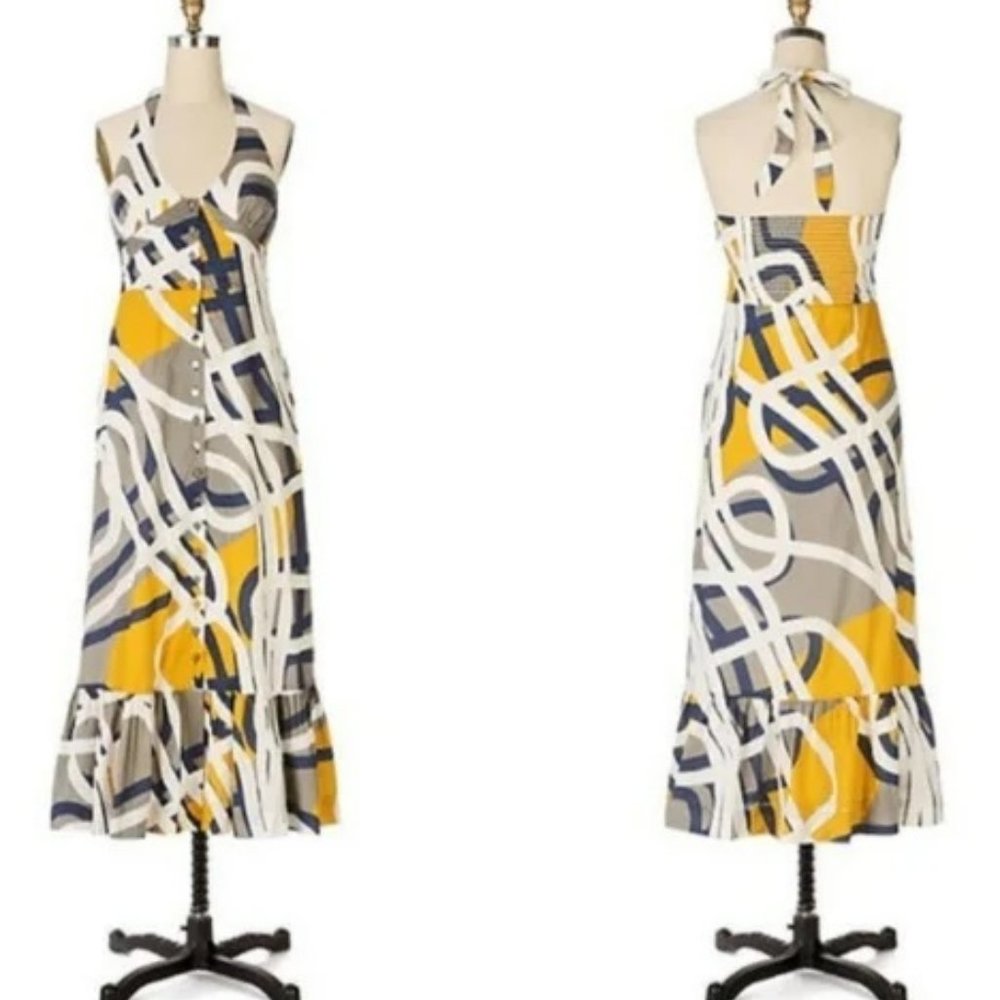 Maeve Halter Button Front Dress